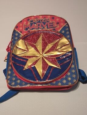 Captain Marvel Backpack - Red, Blue & Gold